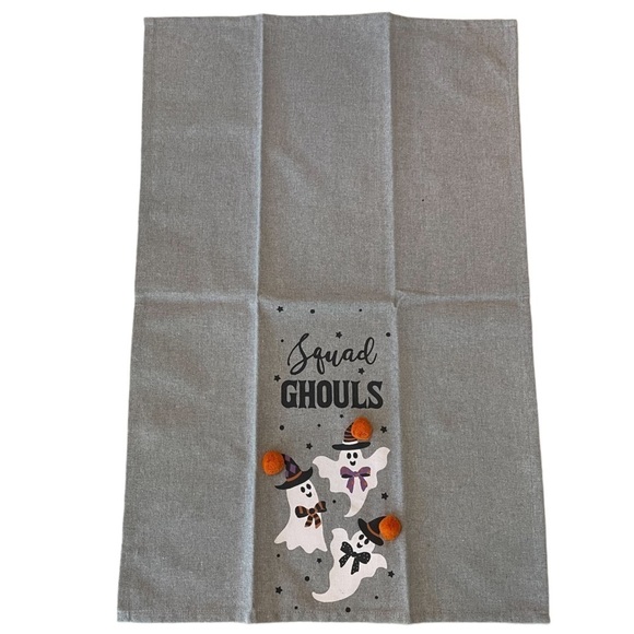 Halloween Squad Ghouls Ghosts Witch Hats Gray Decorative Hand or Dish Towel - Picture 4 of 7